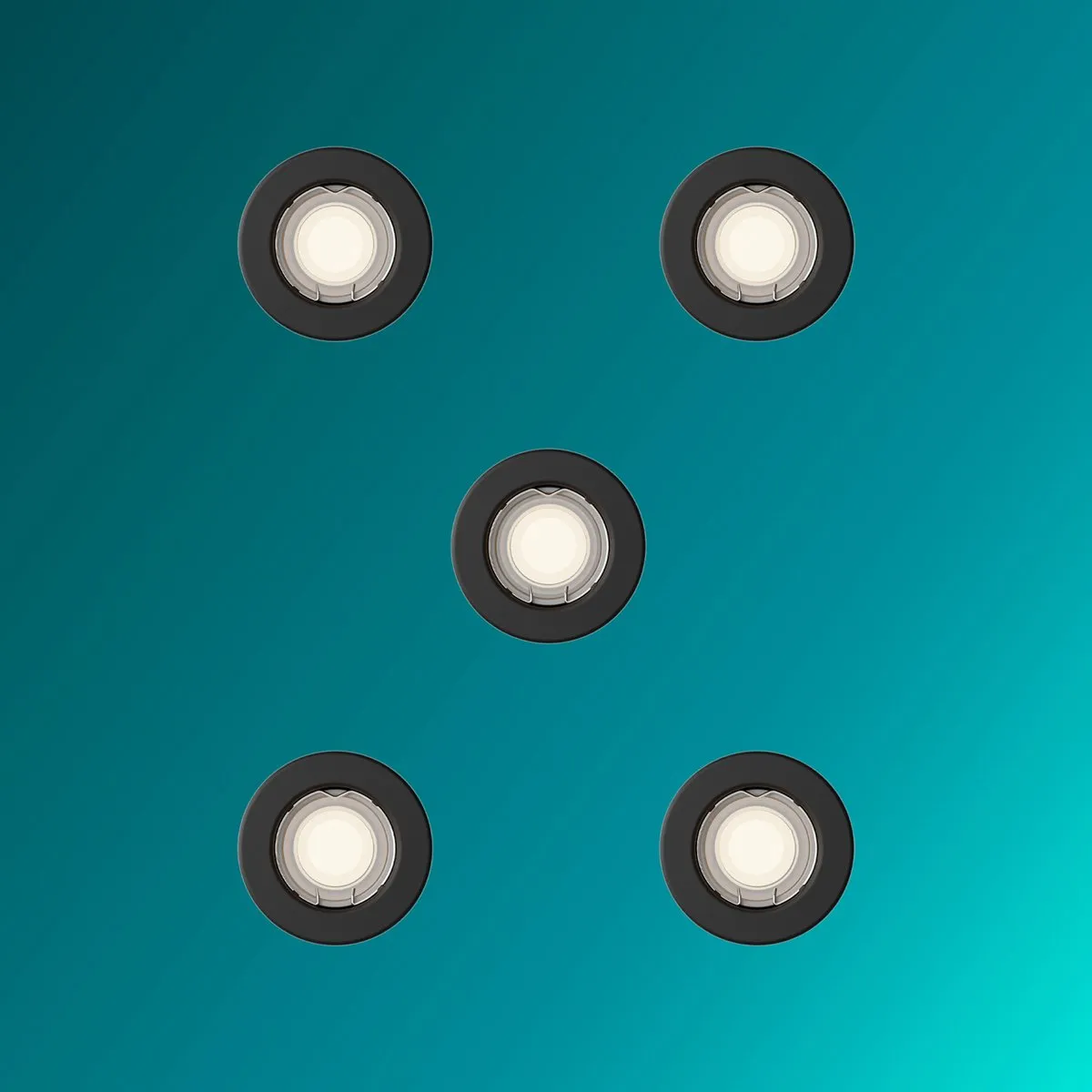 Philips Hue Peridot Inbouwspots 5 Stuks - Zwart - GU10 Warmwit