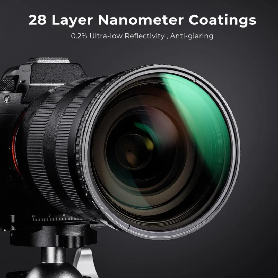 K&F Concept 77mm ND8-128 Variabel Grijsfilter - 3-7 Stops - Zwart