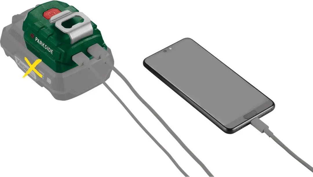 PARKSIDE Accu Adapter 20V Powerbank - 2 USB-poorten