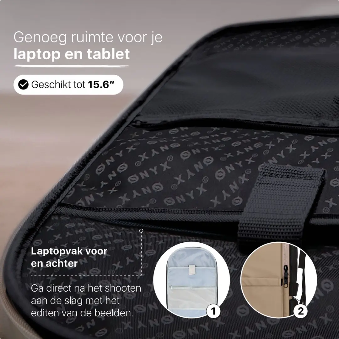 ONYX Cameratas Rugtas Beige - XL - 16 inch - 5 Lenzen - afbeelding 4 van 6
