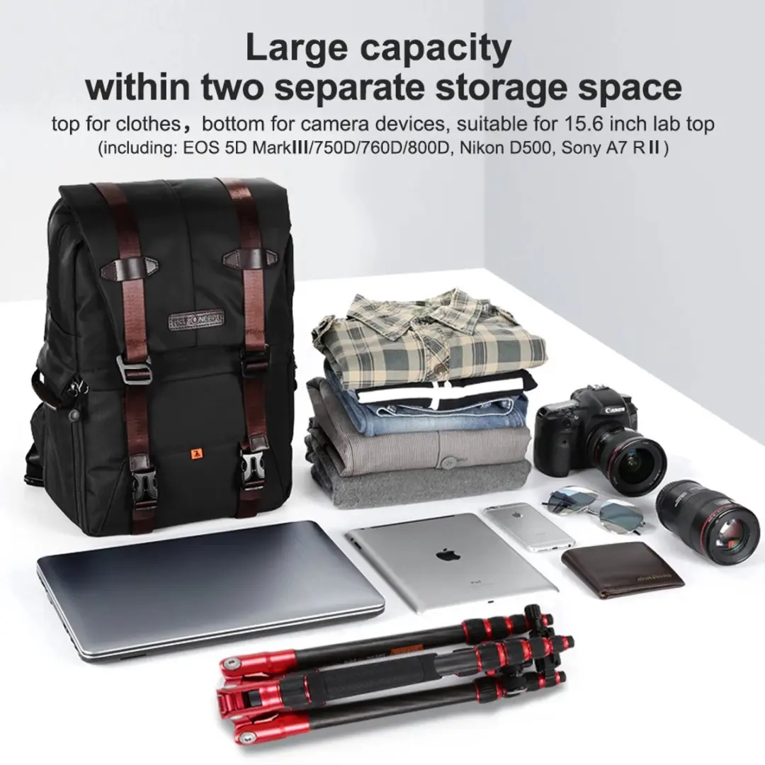 K&F Concept Beta Backpack Zip V2 KF13.092 Rugzak - 20L - Donkerbruin - afbeelding 6 van 6