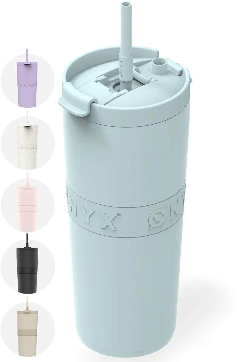 ONYX Drinkfles met Rietje 700ml - Pastel Blue