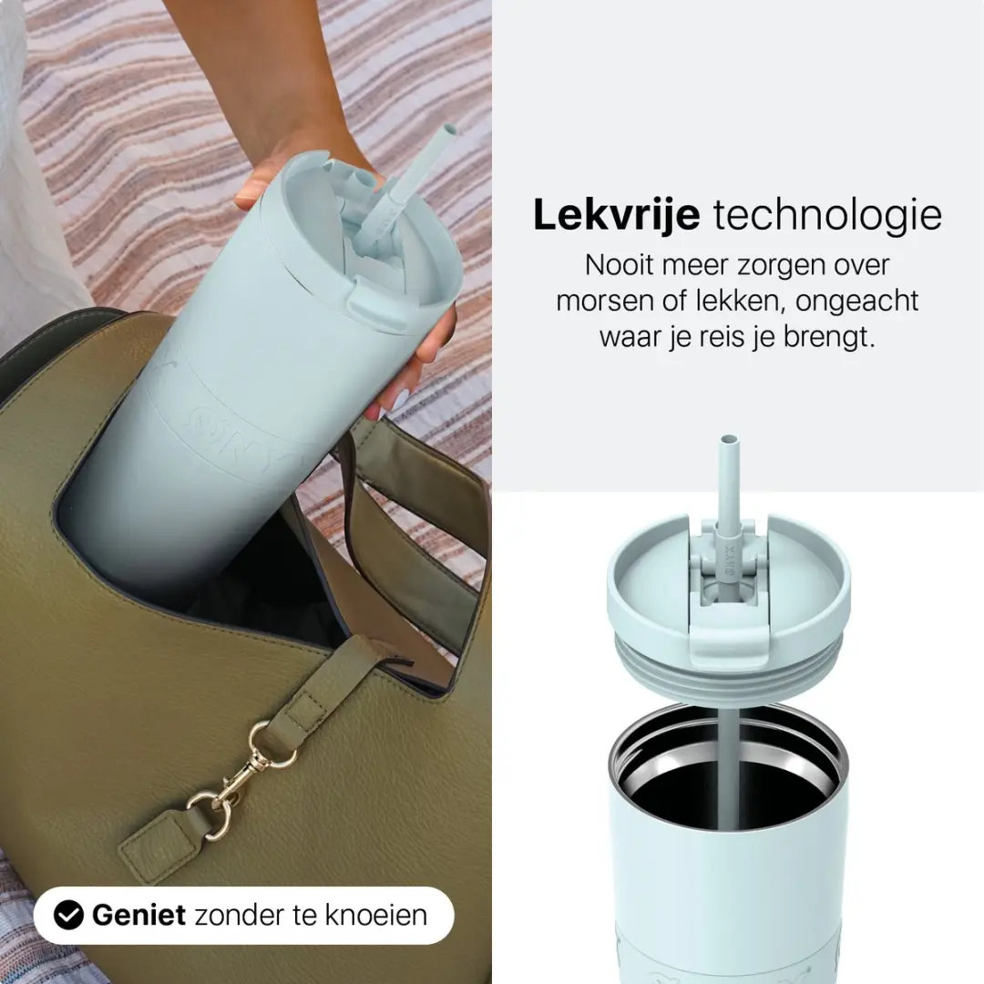 ONYX Drinkfles met Rietje 700ml - Pastel Blue
