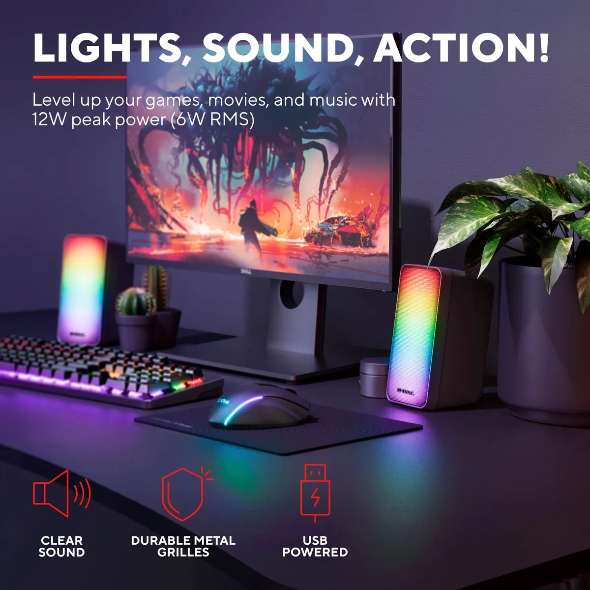 Trust GXT 611 Wezz Speakerset - 12W - RGB - Zwart