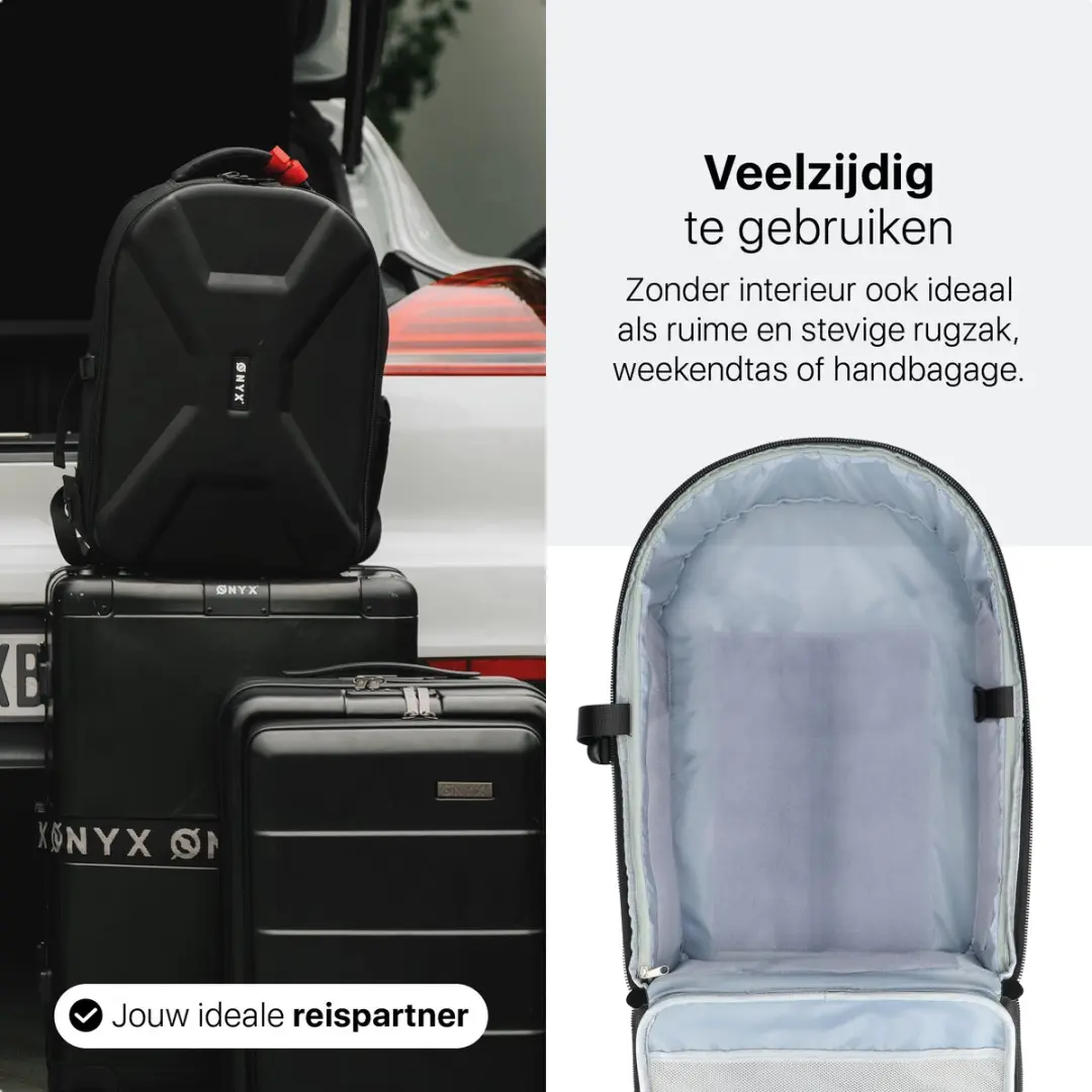 ONYX Cameratas Spiegelreflexrugzak XL - 16 inch Laptop - 5 Lenzen - Zwart - afbeelding 3 van 6