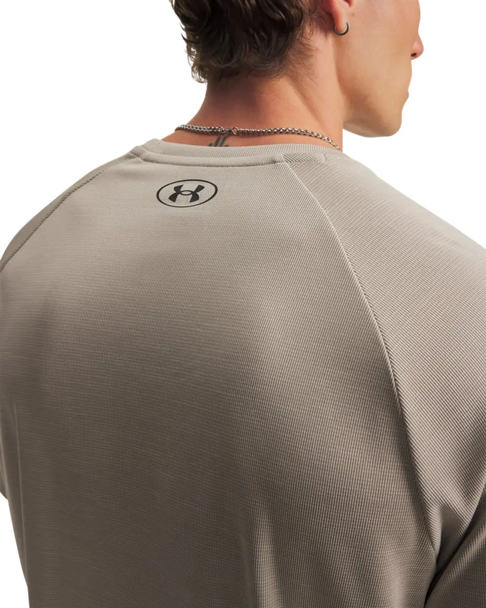 Under Armour UA Tech Textured SS-BRN Heren Sportshirt - XXL - Donkergrijs