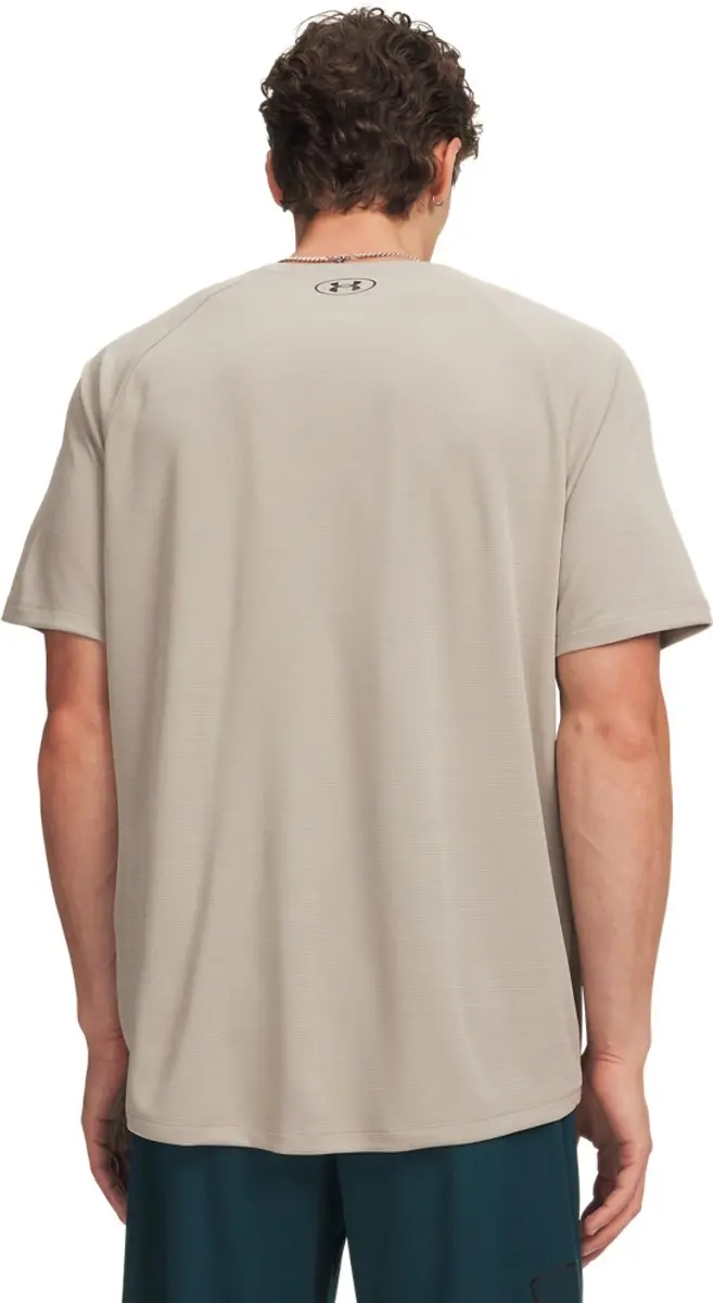 Under Armour UA Tech Textured SS-BRN Heren Sportshirt - XXL - Donkergrijs