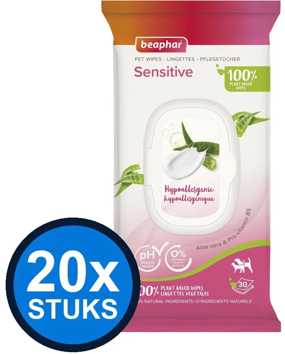 Beaphar Dierendoekjes Sensitive 20x30 Stuks