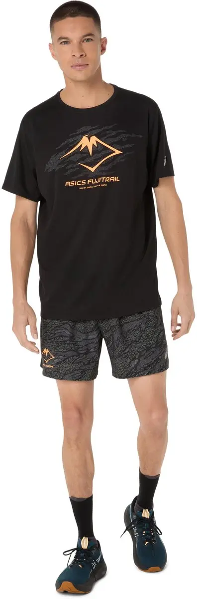 ASICS Fujitraill Print 5In Korte Short - S - Zwart