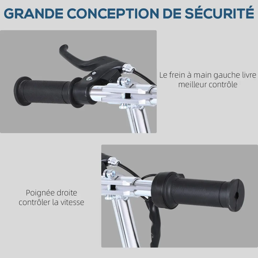 Homcom Kids E-Scooter 120W - 15 Inch - Zwart