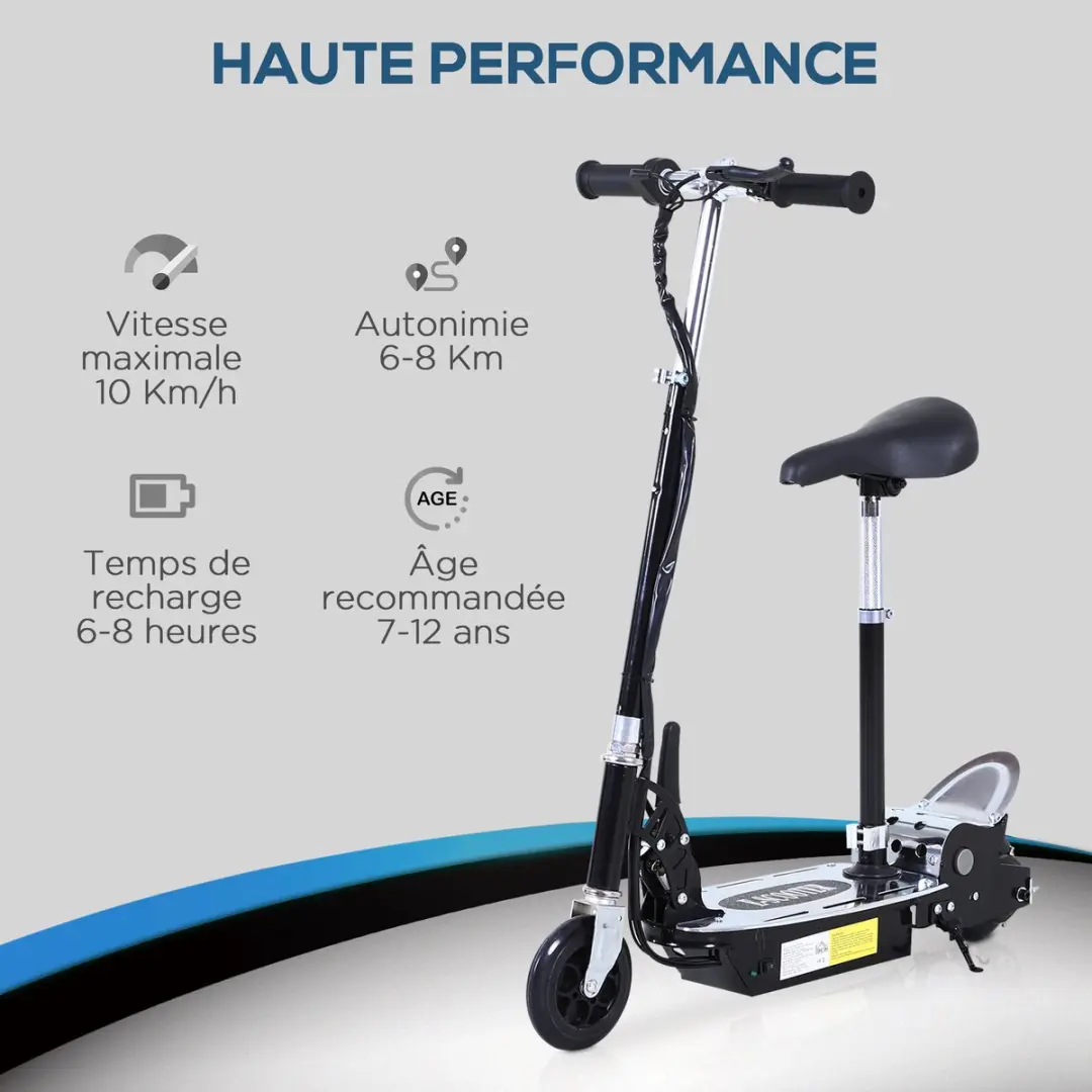 Homcom Kids E-Scooter 120W - 15 Inch - Zwart