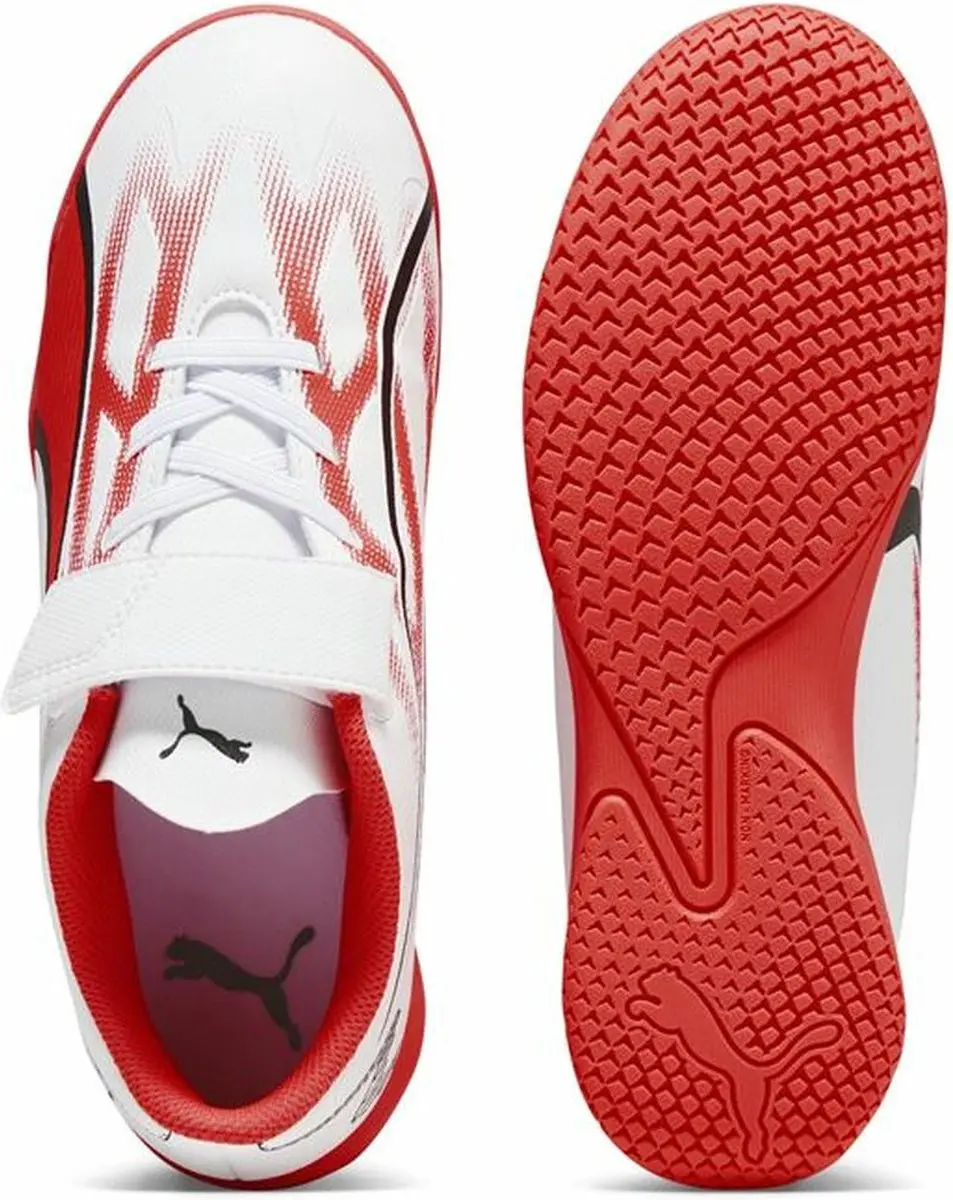 PUMA Jr Ultra Play It V Kinderbinnenschoenen 30 - Wit/Zwart/Vuur Orchidee