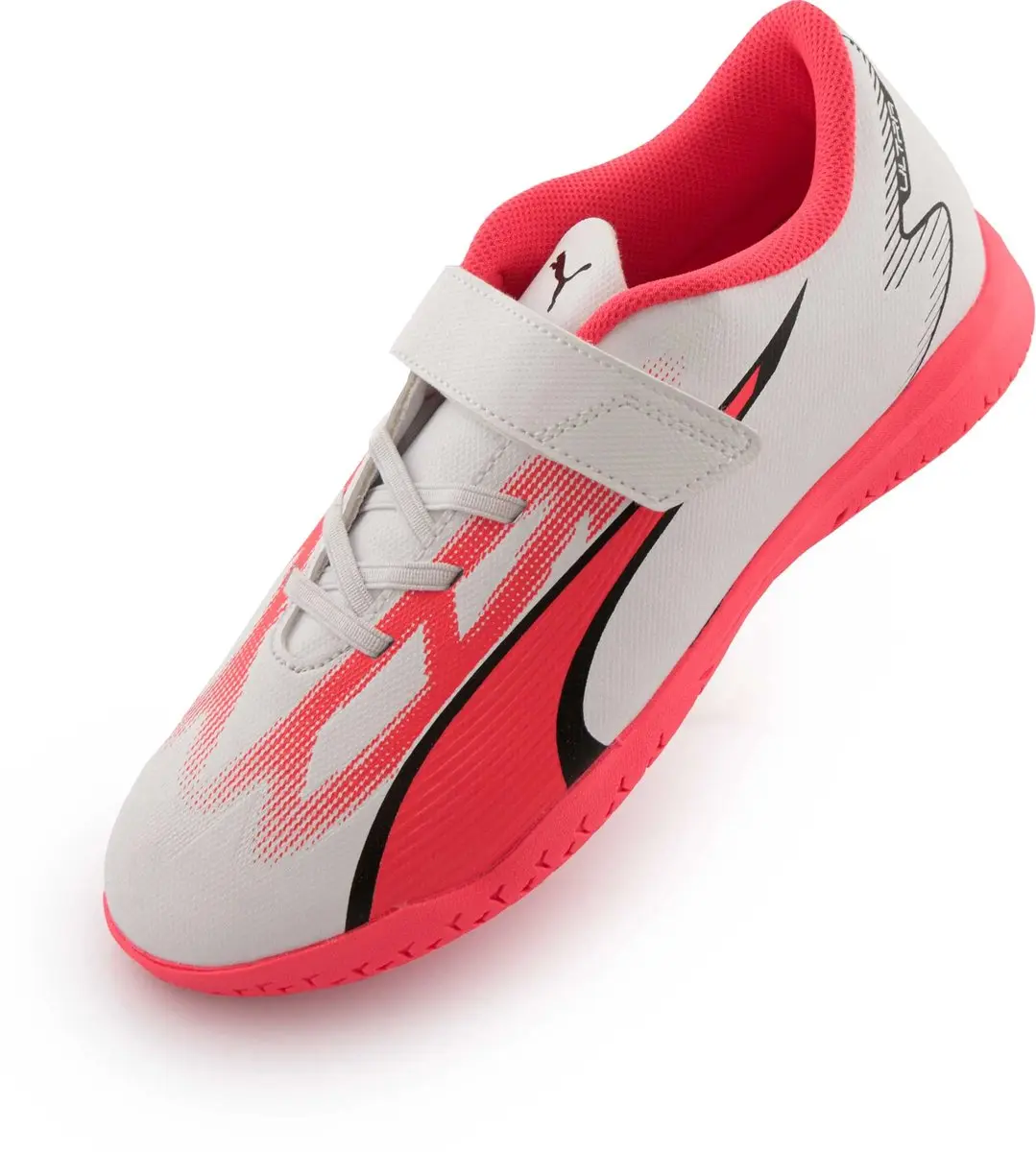PUMA Jr Ultra Play It V Kinderbinnenschoenen 30 - Wit/Zwart/Vuur Orchidee