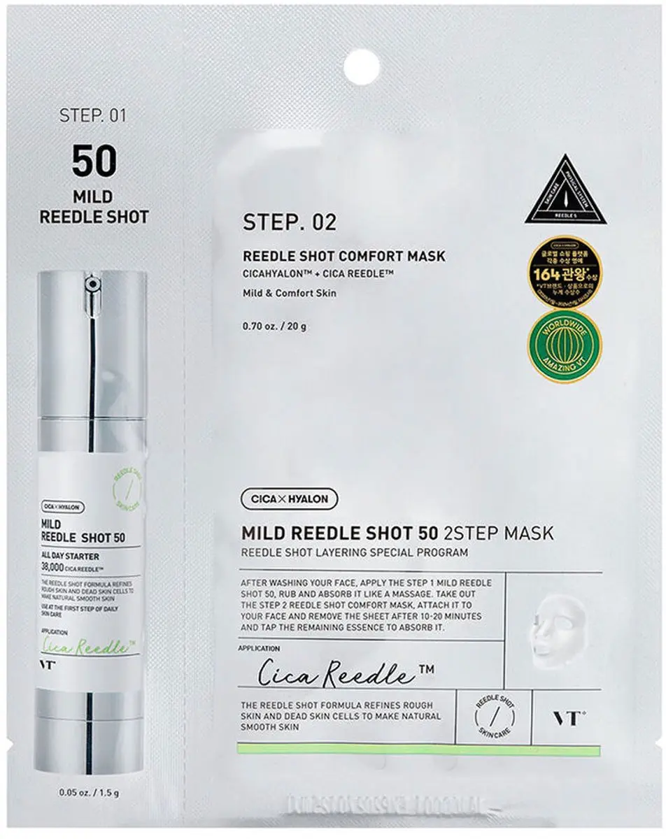 VT Cosmetics Mild Reedle Shot 50 2-Step Mask 20g