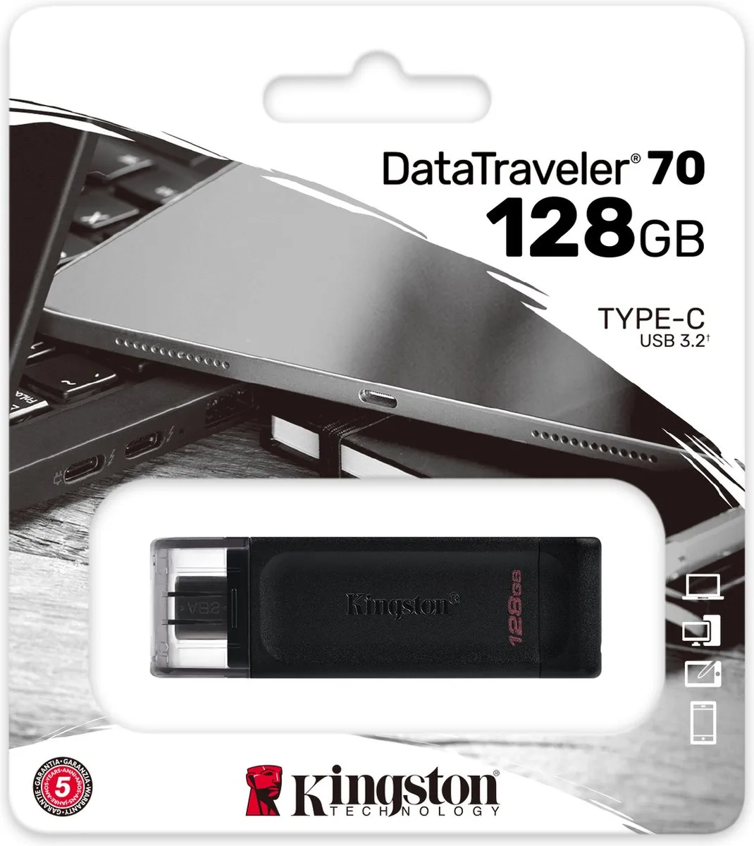 Kingston DT70 TD760/128 USB-Stick 128GB - Zwart
