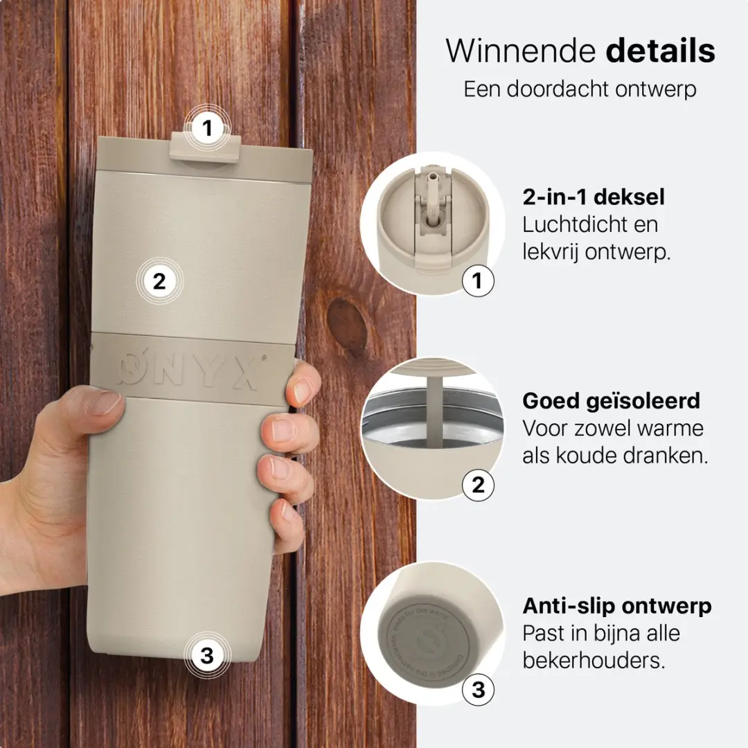 ONYX Drinkfles 1.2L - Sand Beige
