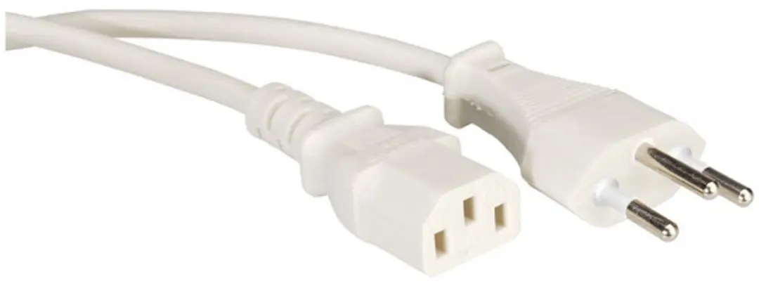 Value Netzkabel T12 naar C13 Wit 1,8m