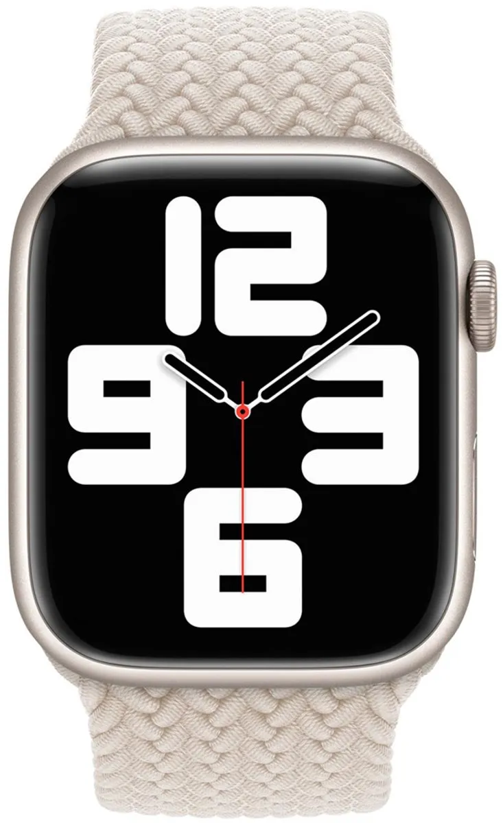 Apple Gevlochten solobandje voor de Apple Watch | 44/45/46/49 mm - Maat 6 - Starlight