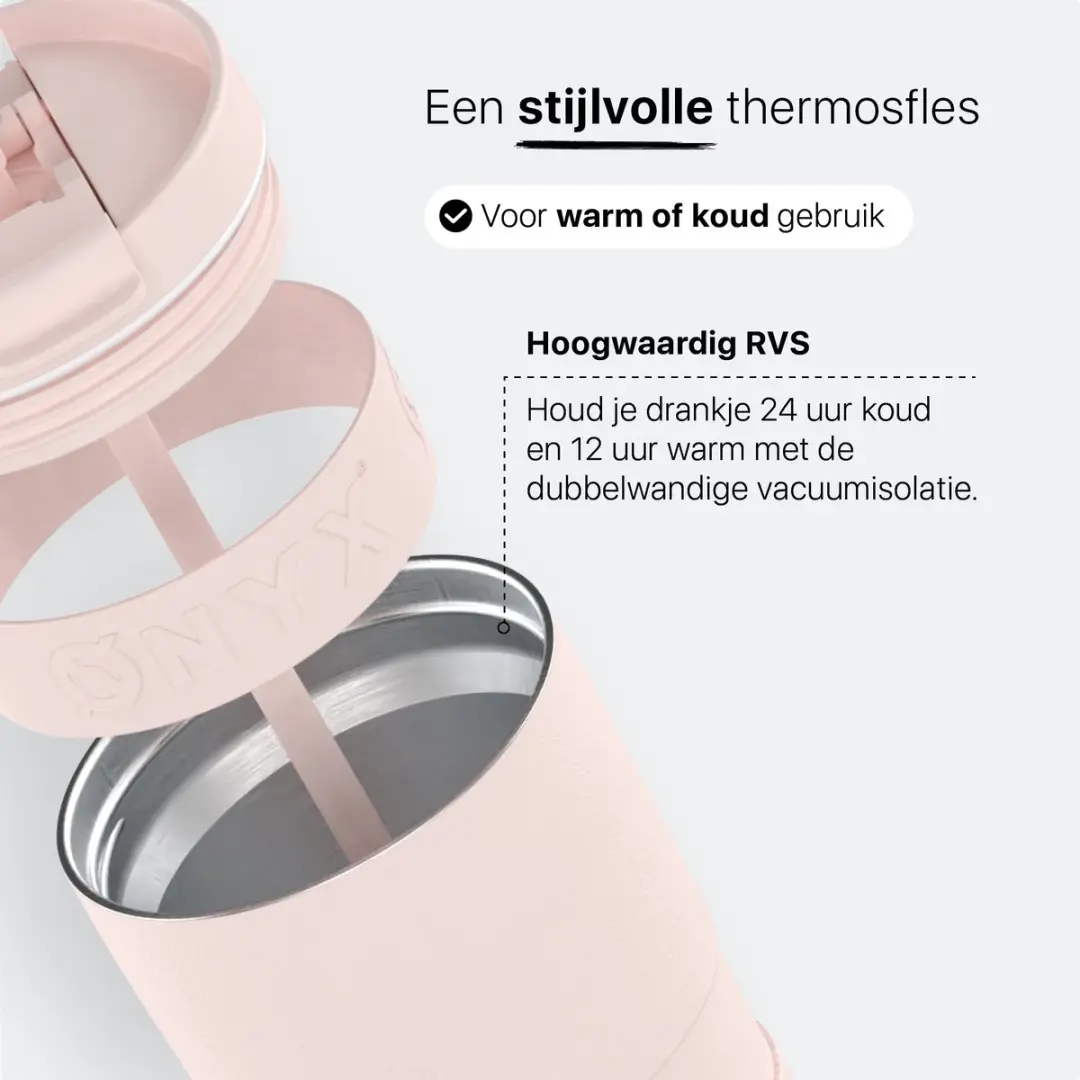 ONYX Drinkfles met Rietje 700ml - Candy Pink