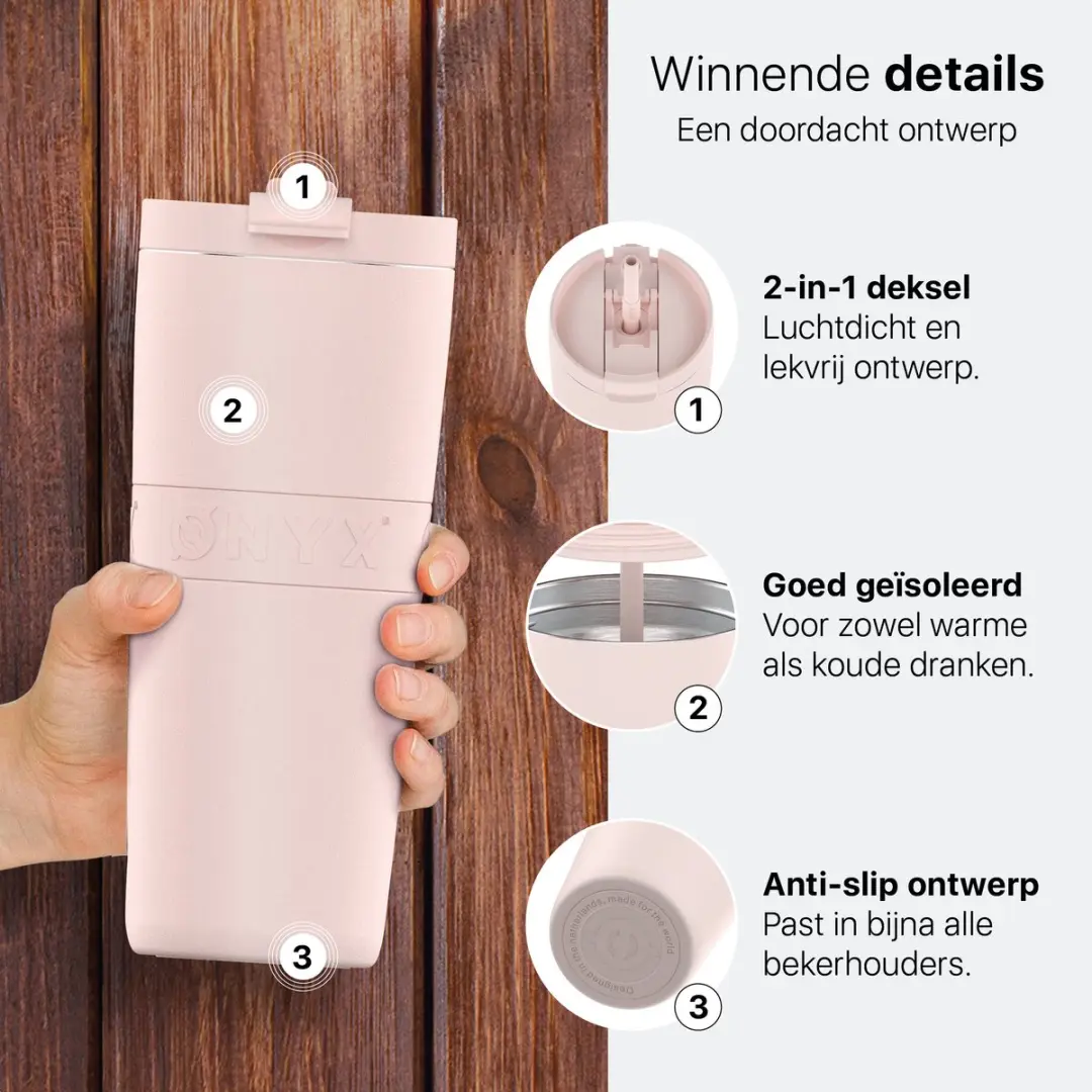 ONYX Drinkfles met Rietje 700ml - Candy Pink