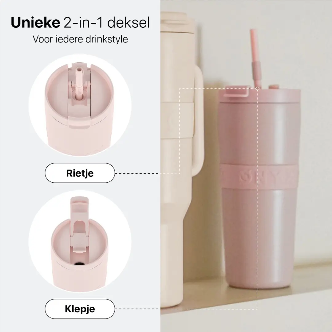 ONYX Drinkfles met Rietje 700ml - Candy Pink - afbeelding 6 van 6