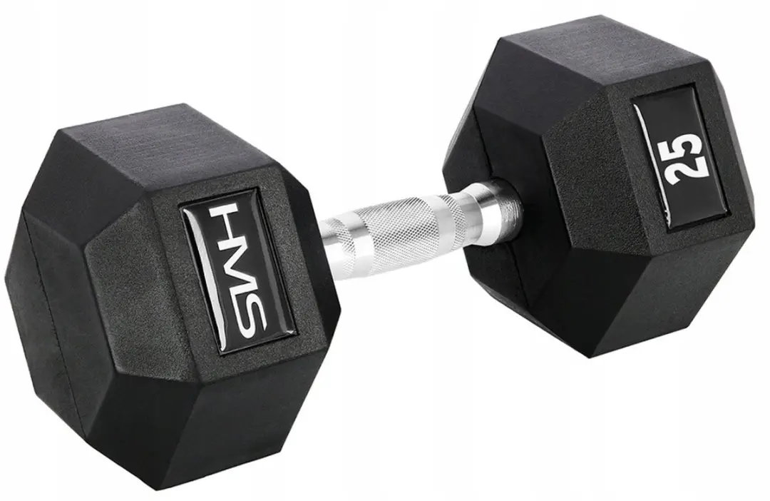 HMS HEX PRO Rubber Dumbbell 25kg