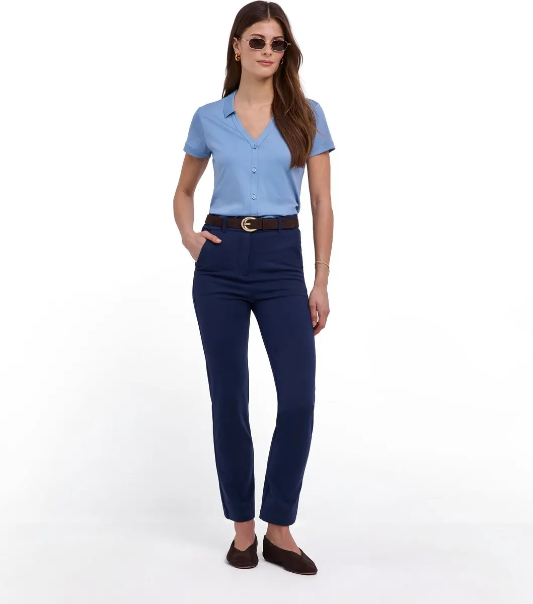 Falke Selection Blouse Lyocell Katoen Dames - XXL - Blauw