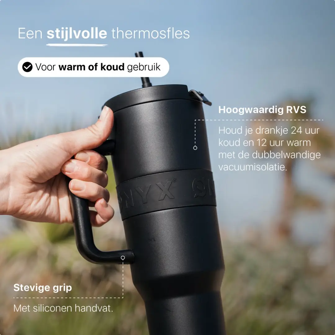 ONYX Drinkfles met Rietje 1.2L - Onyx Black