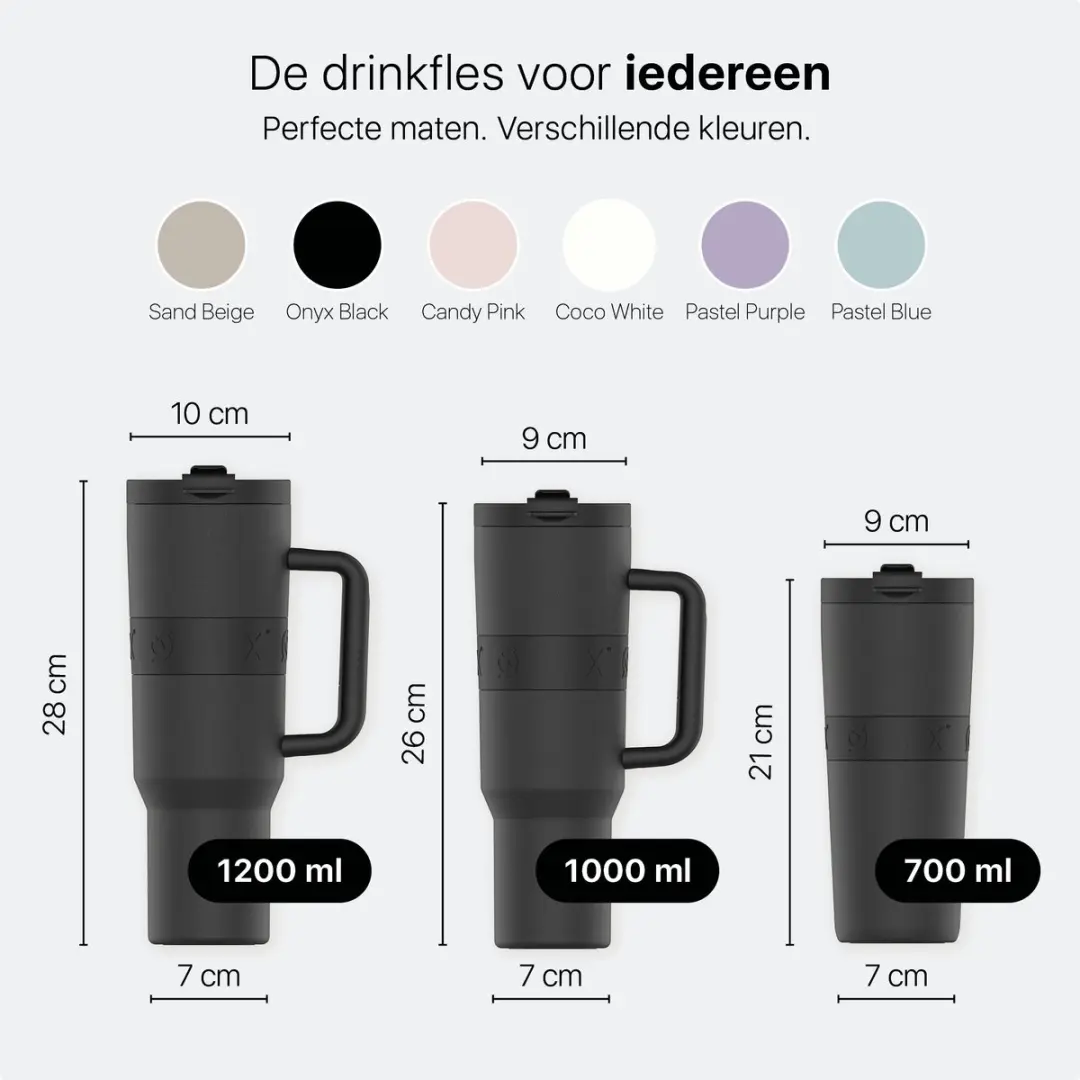 ONYX Drinkfles met Rietje 1.2L - Onyx Black