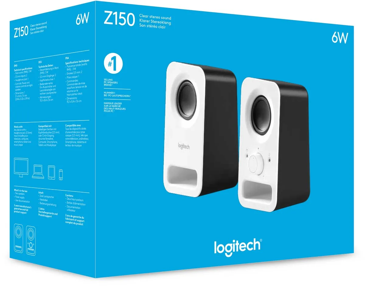 Logitech Z150 Speakerset 6W - Wit