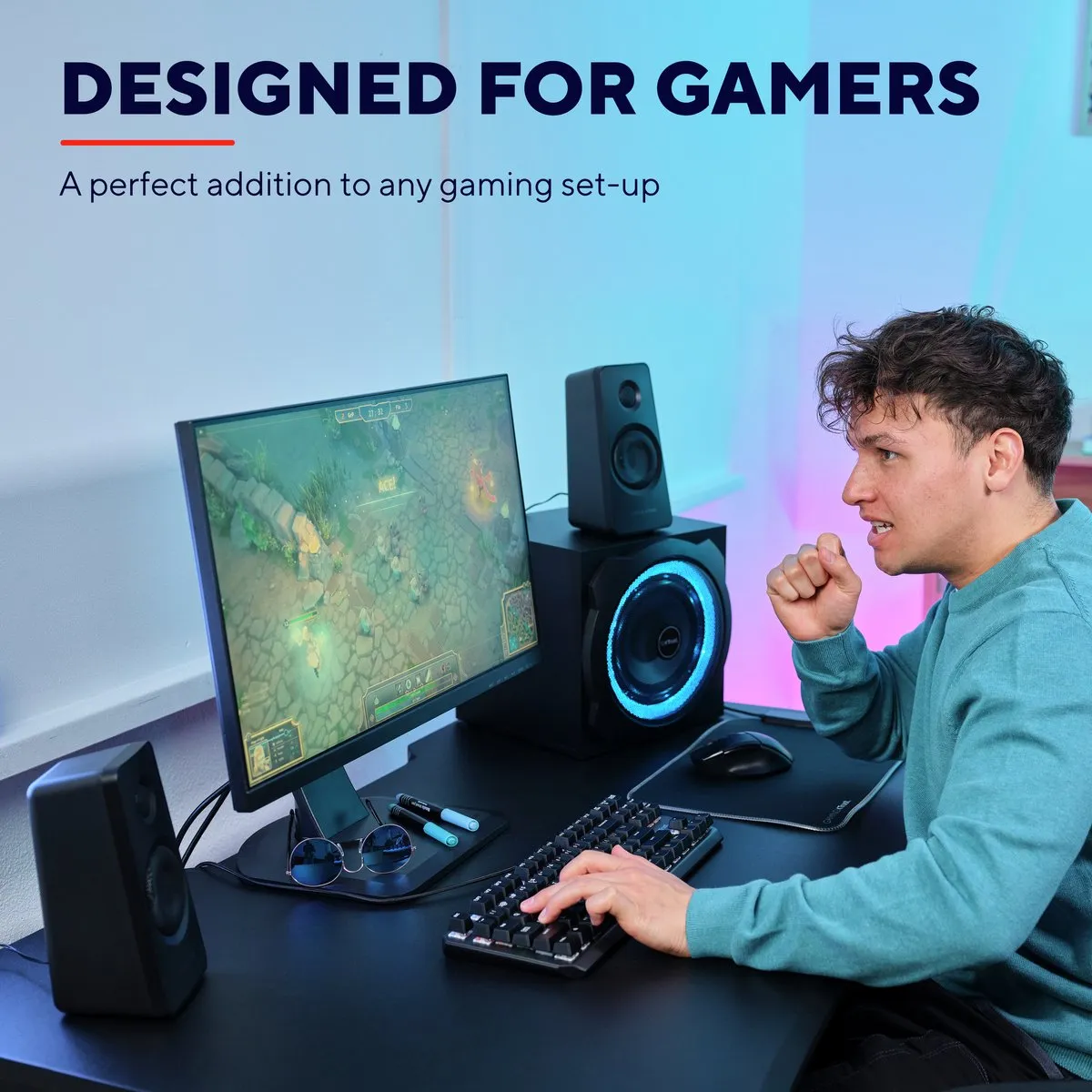 Trust GXT 629 Tytan RGB Gaming Speaker Set 120W - Zwart