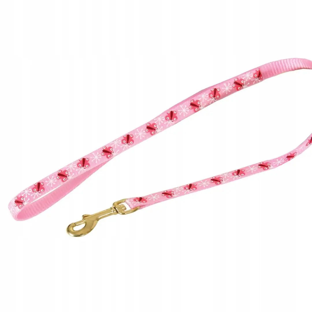 Zolux Roze Kattenlijn Nylon met Vlinders 1m
