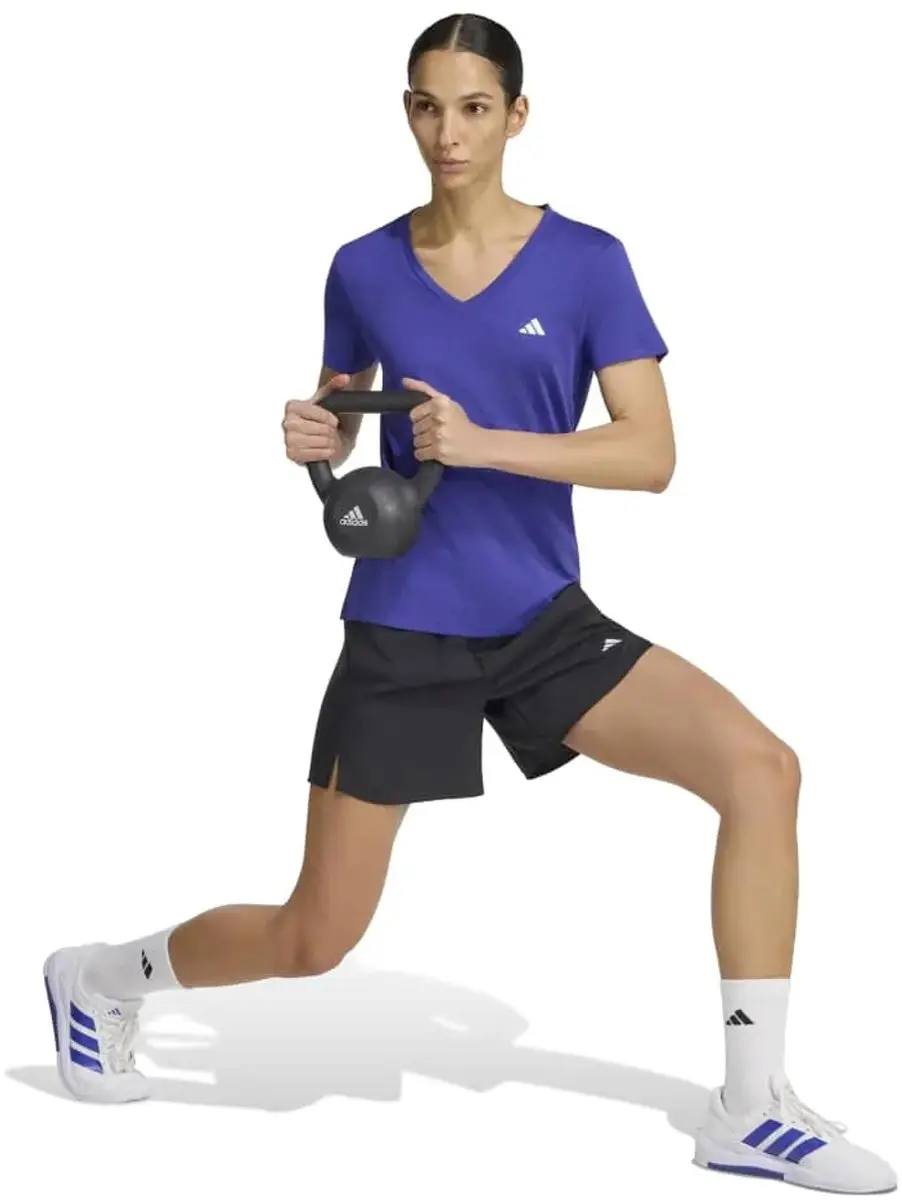 Adidas Workout Essentials V-hals T-shirt - Paars S