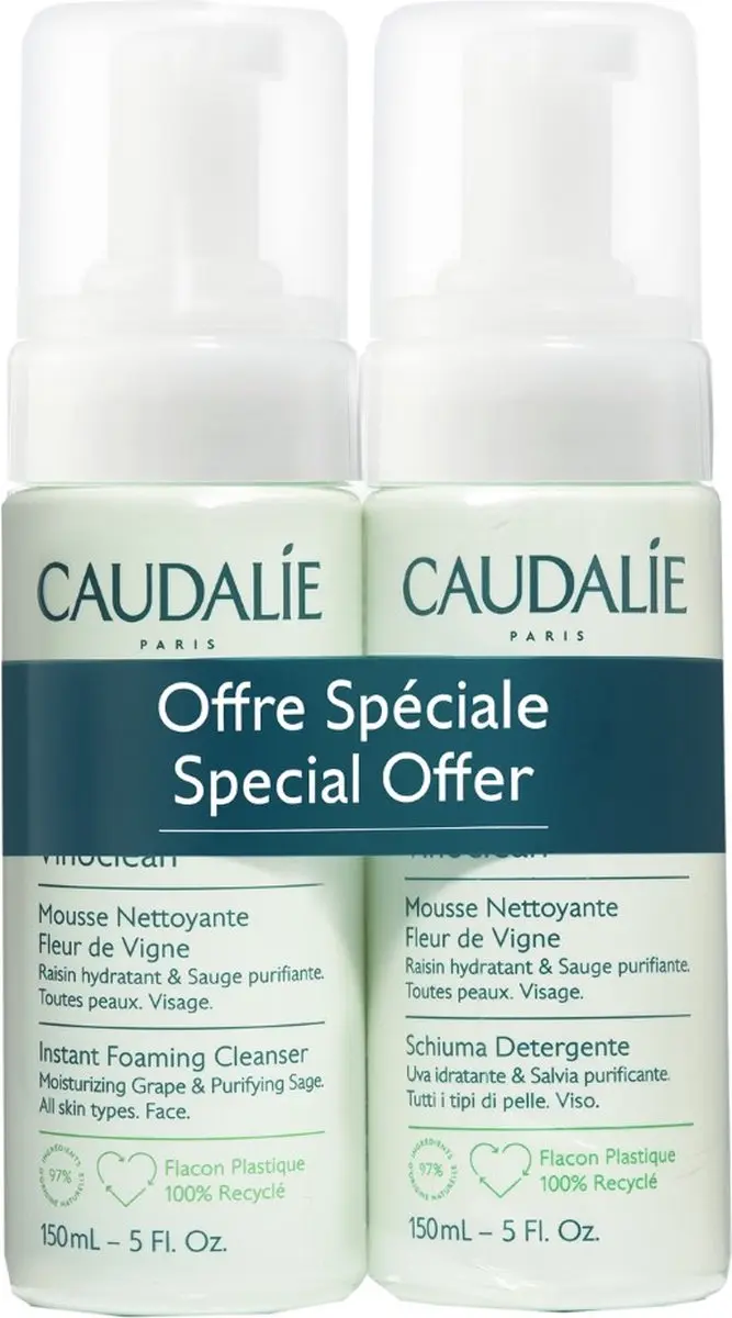 Caudalie Vinoclean Mousse Nettoyante Duo 300ml