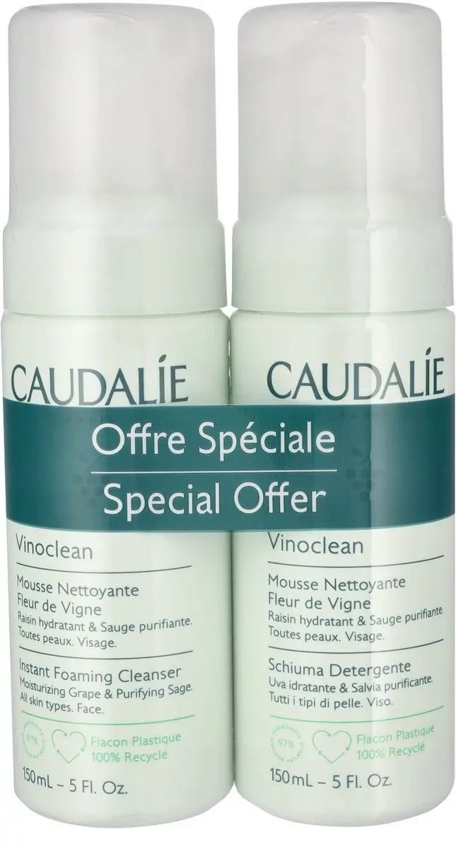 Caudalie Vinoclean Mousse Nettoyante Duo 300ml