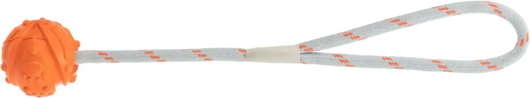 Trixie Bal aan Touw Natuur Rubber - 4.5x35cm Oranje