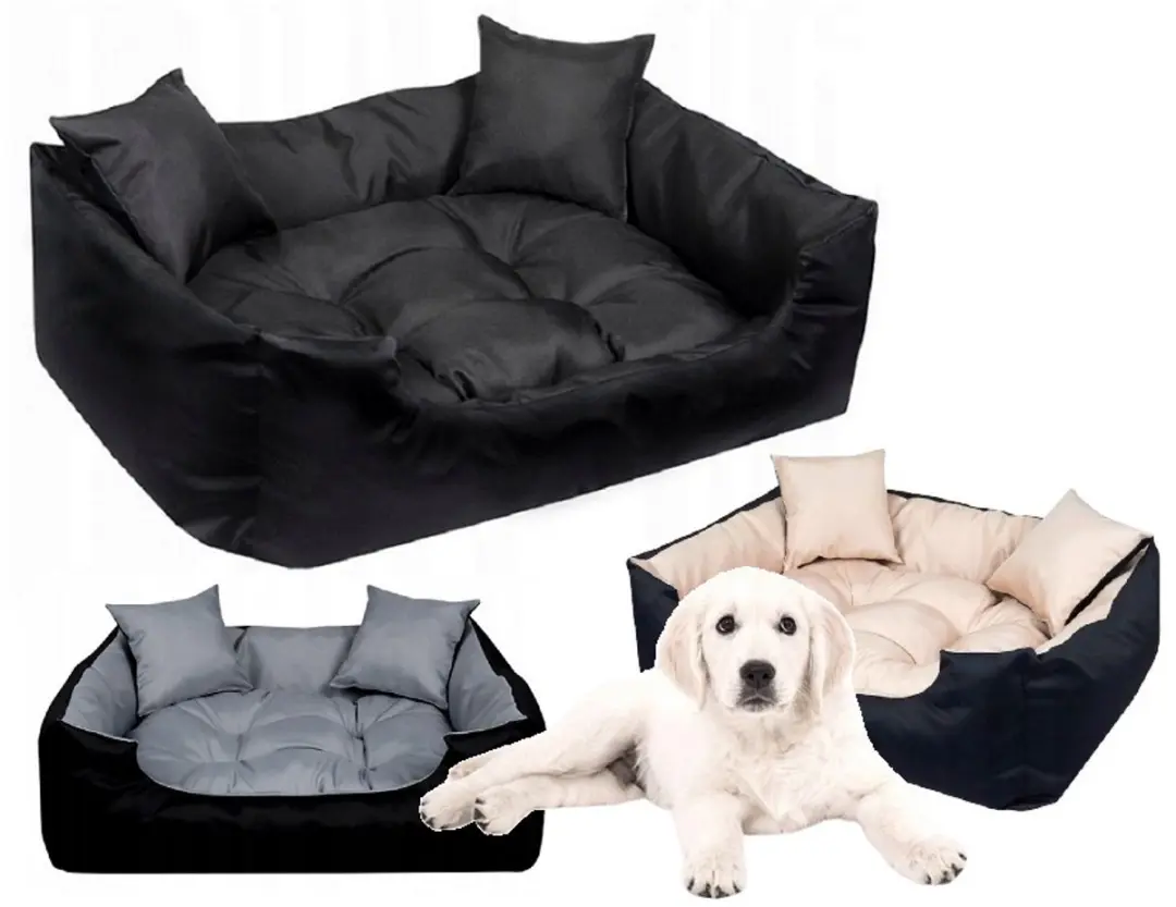 ECCO Honden- en kattenbed met kussen 115x90cm - Zwart
