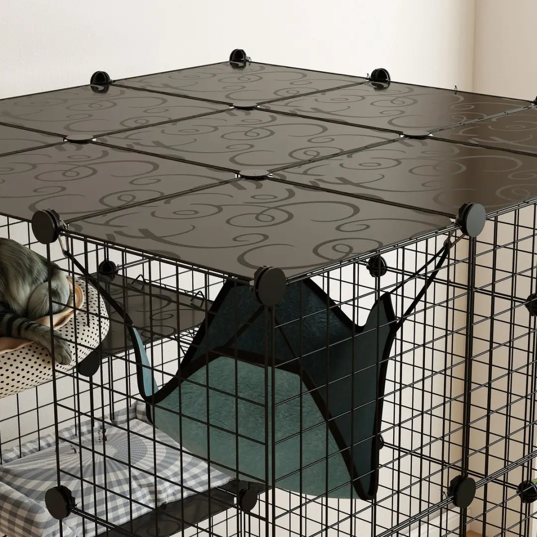Pawhut Kattenkooi 105x105x140cm Zwart