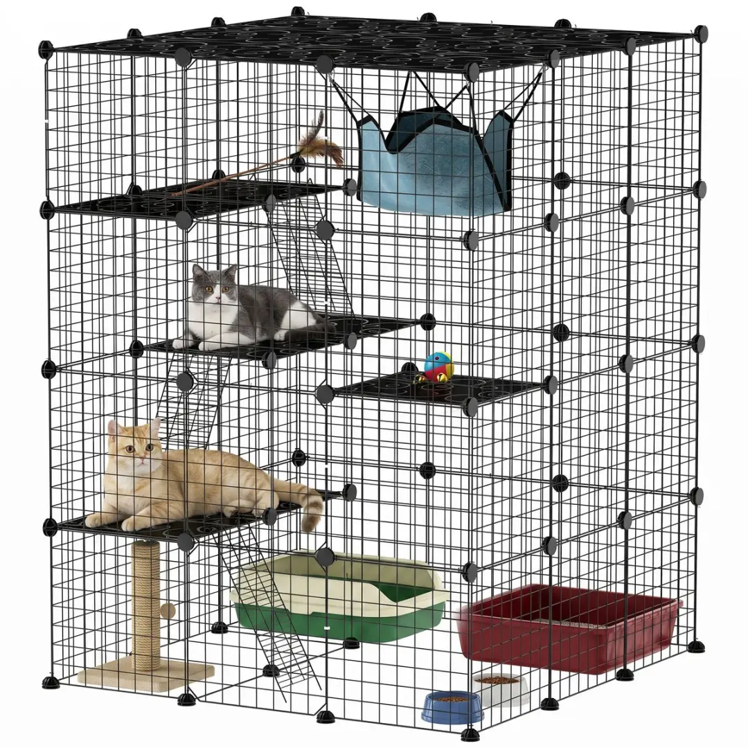 Pawhut Kattenkooi 105x105x140cm Zwart