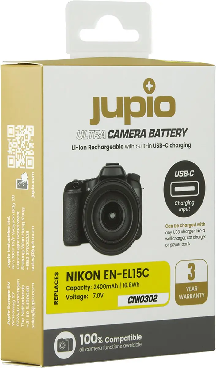 Jupio EN-EL15C Accu 2400mAh - USB-C - Nikon