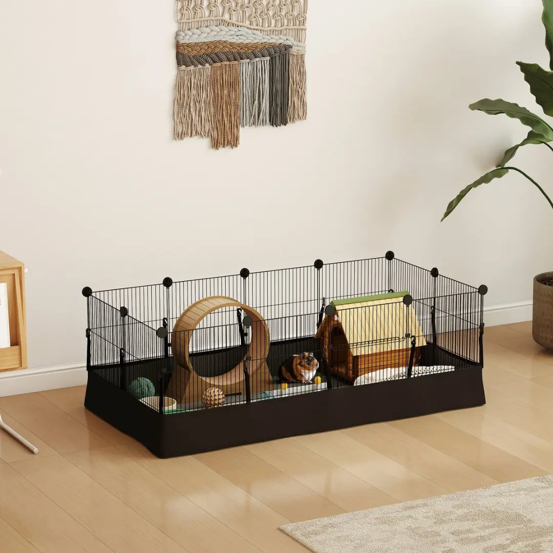 Pawhut Dierenren Zwart - 120x60x40cm