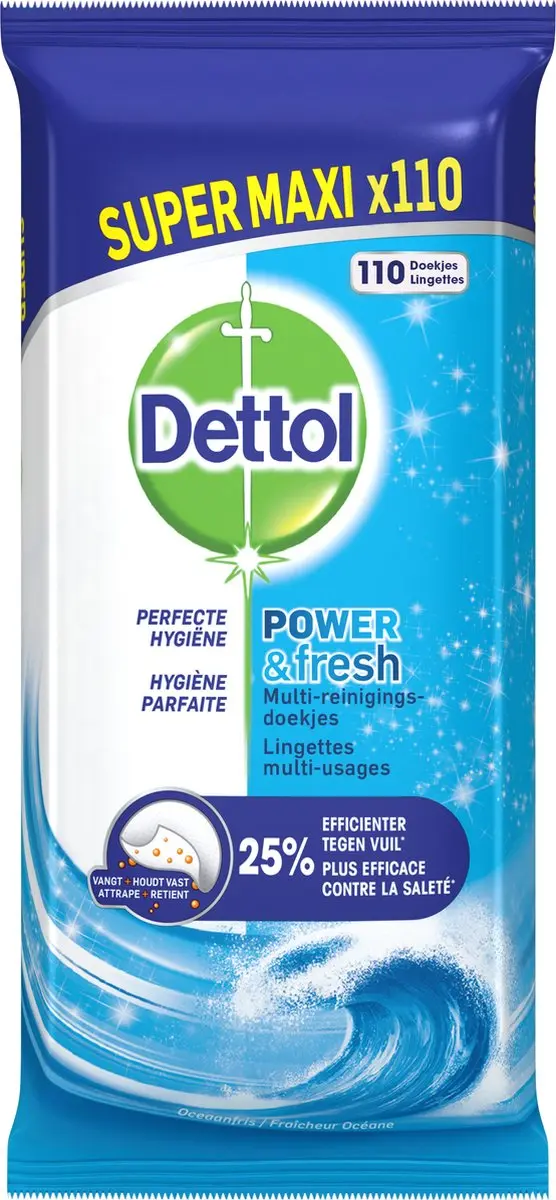 Dettol Power & Fresh Schoonmaakdoekjes Maxi - 880 Stuks - afbeelding 3 van 6
