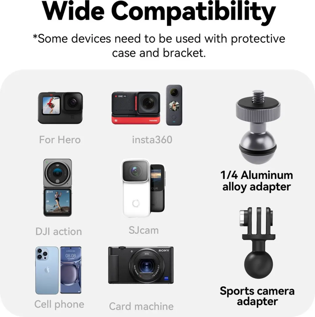 Telesin 360° Stuurhouder Aluminium - GoPro/Insta360