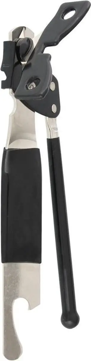 Fackelmann Basic Blik- en Flesopener 15cm - Zilver/Zwart - afbeelding 3 van 3