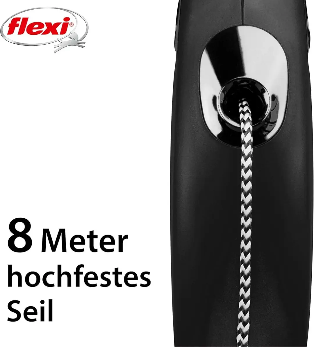 Flexi Classic Rollijn 8m - Zwart