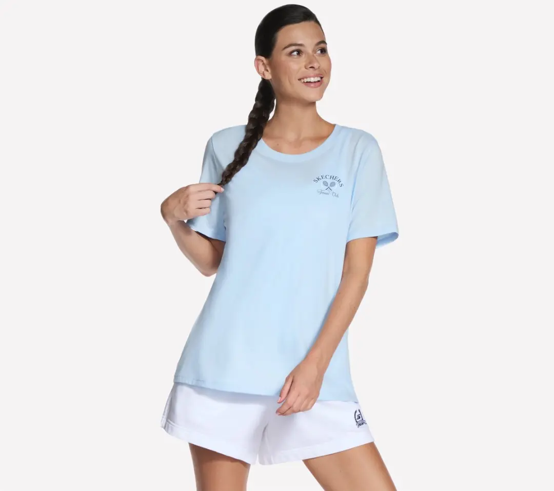 Skechers Court Classic SS T-shirt - Dames L - Blauw