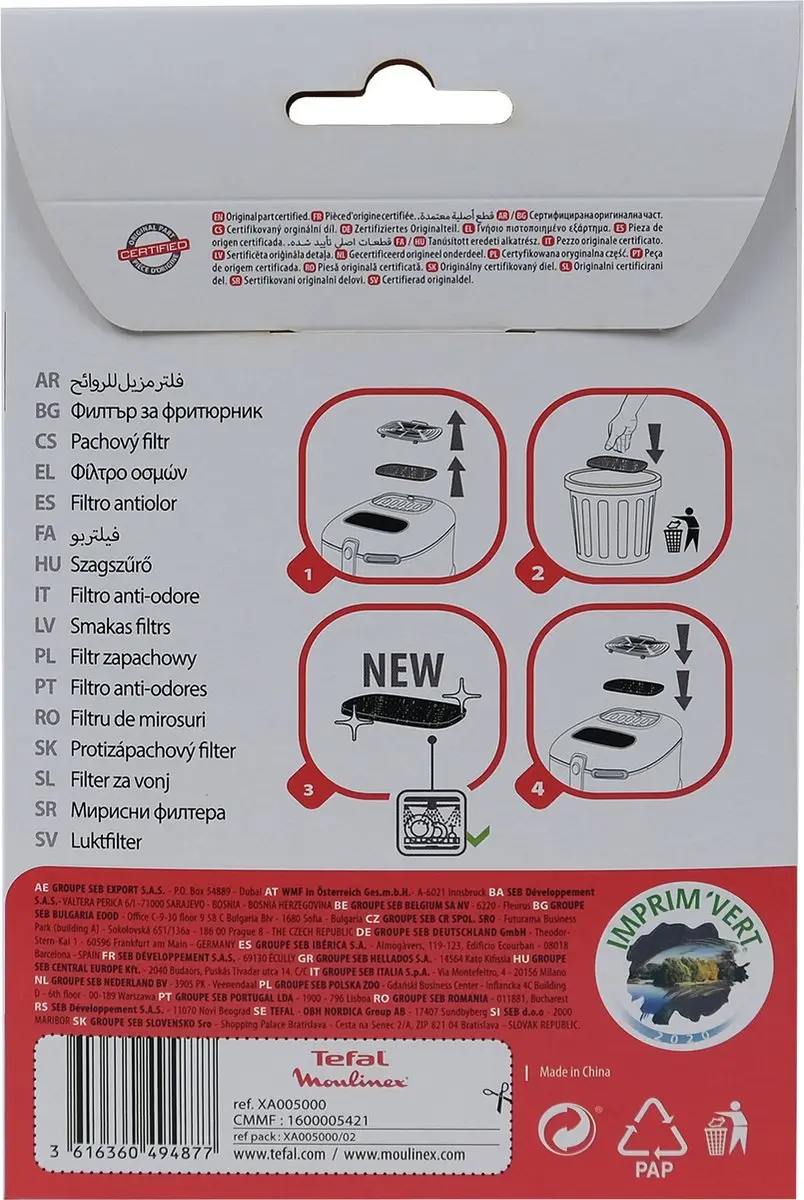 Tefal XA005000 Anti-reukfilter Friteuse - afbeelding 3 van 6