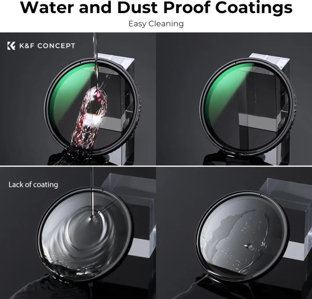 K&F Concept 67mm ND8-128 Variabel Grijsfilter - 3-7 Stops