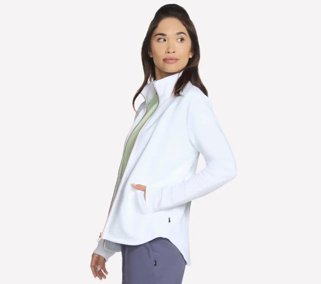 Skechers THE HOODLESS HOODIE GOWALK SH Dames Trui - XL - Wit