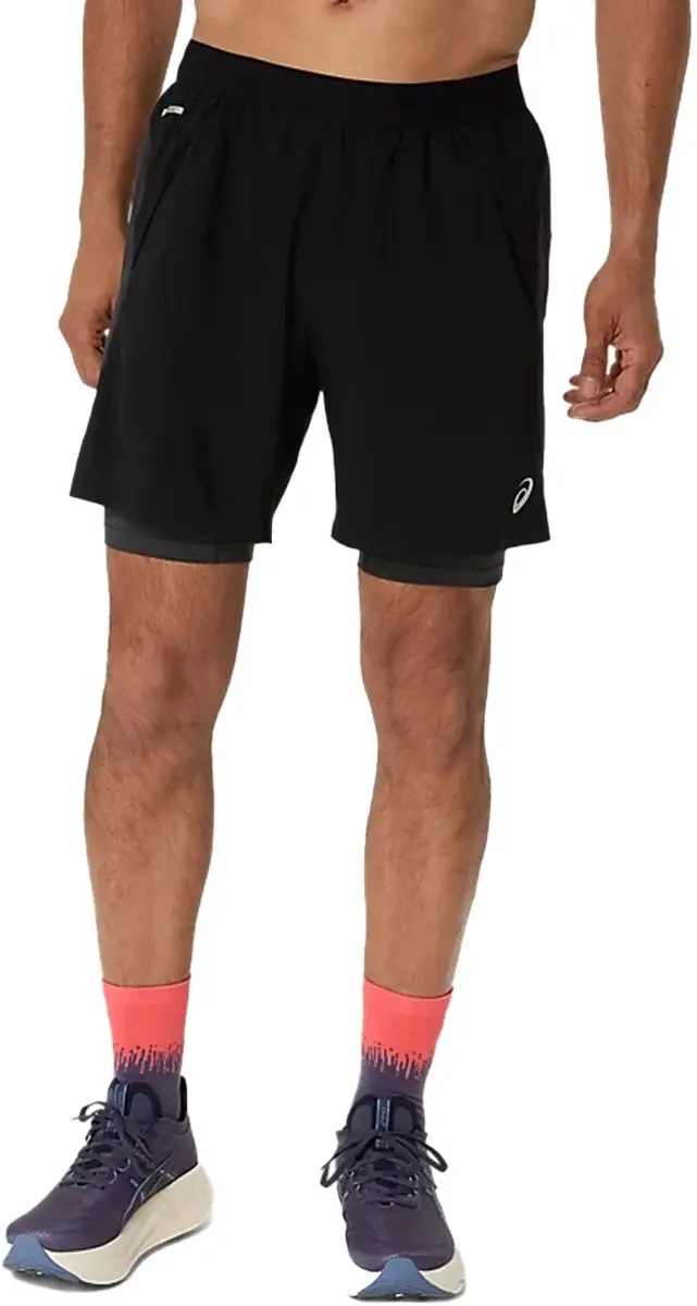 ASICS Road 2N1 7in Short - Zwart